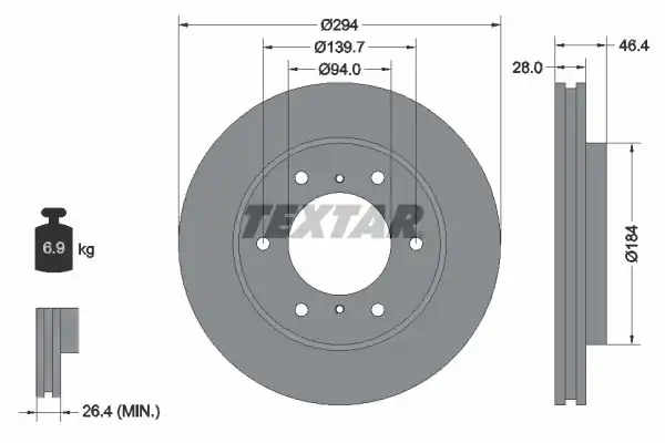 TEXTAR 92180203 | Fren Diski Pro 2 Adet