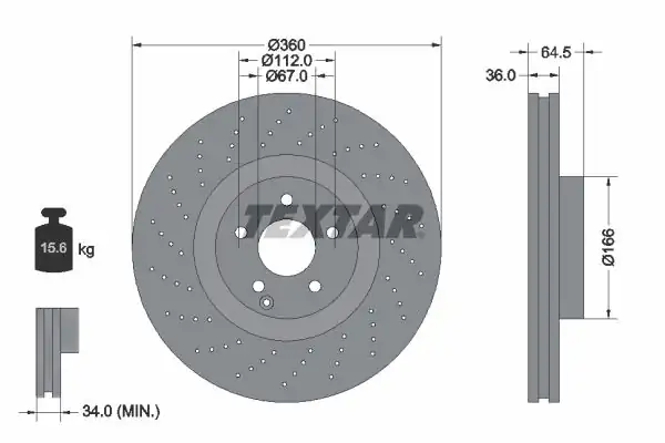 TEXTAR 92120305 | Fren Diski 230 219 Ön AMG 2 Adet