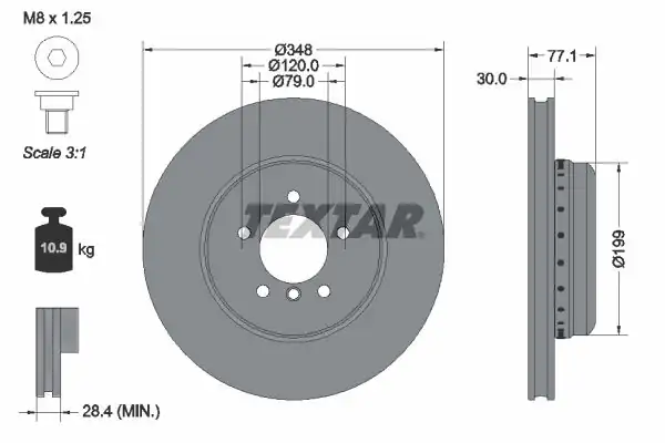 TEXTAR 92141825 | Fren Diski E 60 Ön 5 30 5 40 5 50 Tek