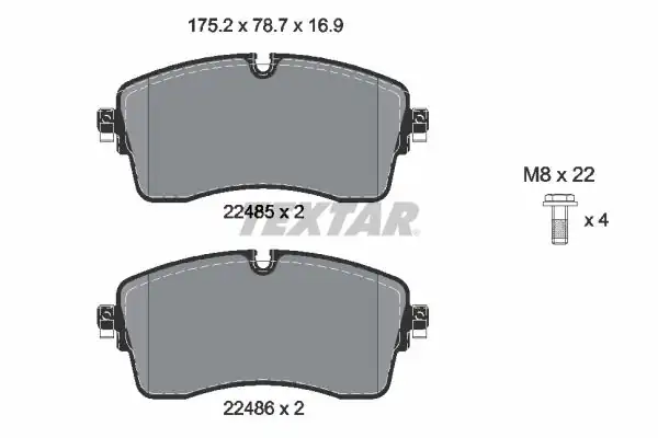 TEXTAR 2248501 | Fren Balatası Ön Defender Discovery Sport Van Evoque Jaguar E Pace 2 0 D 2 2 D 15