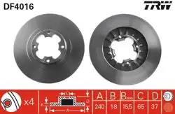 TRW DF4016 | Fren Diski Ön Havalı 240 mm Subaru Justy 1 87-95
