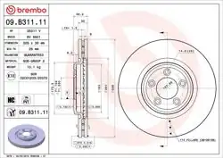 BREMBO 09B31111 | Fren Diski Ön Jaguar Xf I X250 Xj X350 X358 Xk II X150
