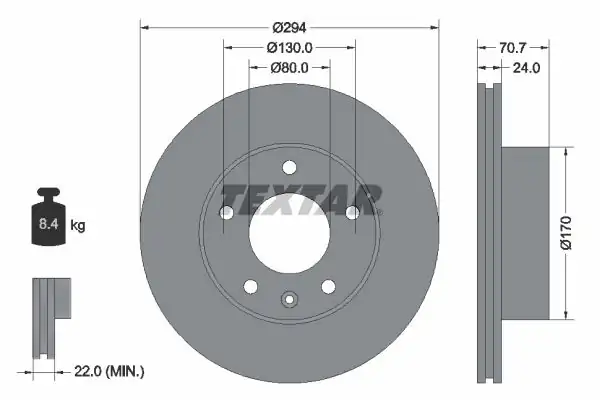 TEXTAR 92153400 | Fren Diski Pro 2 Adet