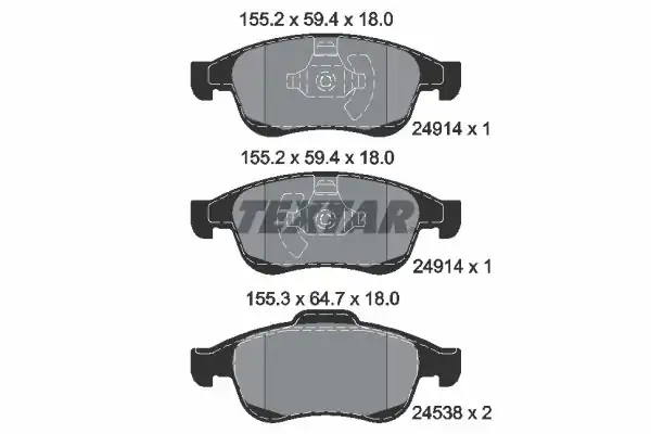 TEXTAR 2491401 | Fren Balatası Ön Juke F16 19