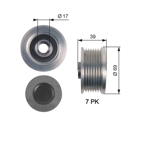 Gates Oap7149 Alternatör Kasnağı Nissan Navara 05 11 Pathfinder 05 11 D23 Skystar 03 2 5 dCi