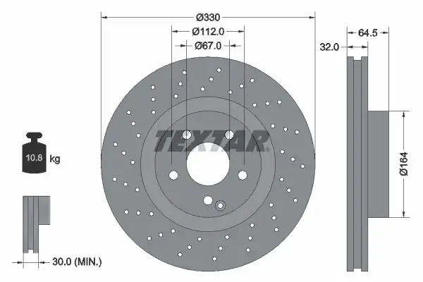 TEXTAR 92120205 | Fren Diski 230 211 Ön Tek