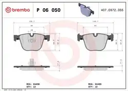 BREMBO P06050 | Fren Balatası Arka BMW E70-E71 5.0
