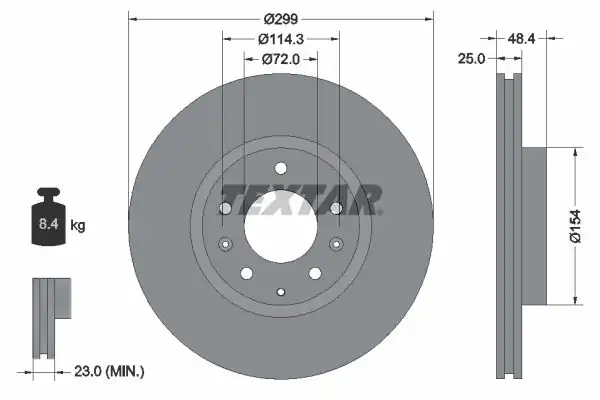 TEXTAR 92180703 | Fren Diski Pro Mazda 6 08 13 Ön 2 Adet