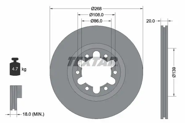 TEXTAR 92235900 | Fren Diski E2200 88 Ön 2 Adet