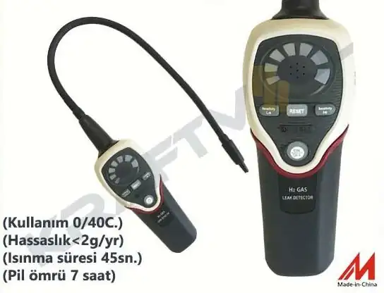KRAFTVOLL 19015013 | Elektronik Kaçak Tespit Cihazı Hidrojen Gazı Kullanim 0 40c Hassaslik 2g Yr İsinma Sure
