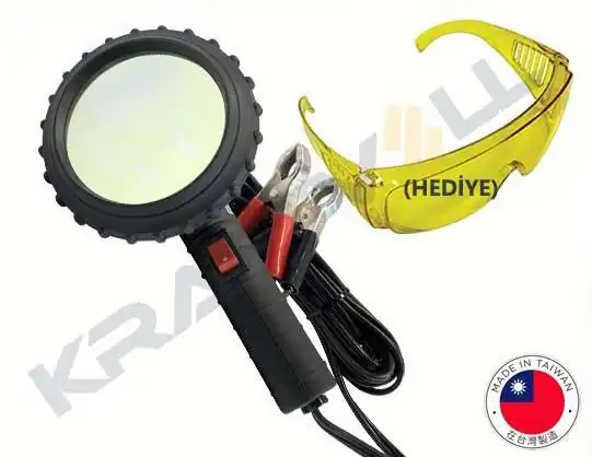 KRAFTVOLL 19015005 | UV Kaçak Tespit Lambası Sabit Kafa 100w Cantali 12volt Gözlük Hediyeli