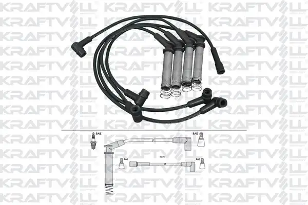 KRAFTVOLL 05070278 | Buji Bobin Kablosu Astra F 1 6 8v 91 98 Kadett 1 6 8v 86 93 Vectra A 1 6 8v 88 95 Silikon Kablo