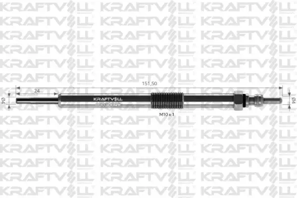 KRAFTVOLL 05030049 | Kızdırma Bujisi 11v Ssangyong Actyon Kyron Rexton Rodıus 2 0 2 7 Xdi Buji Marka 12 Adet