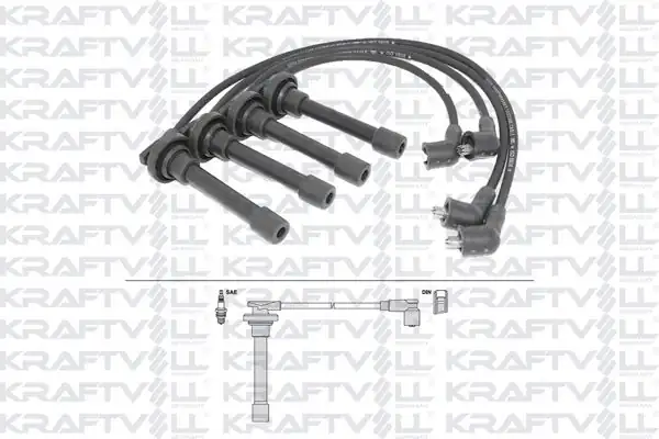 KRAFTVOLL 05070307 | Buji Kablosu Civic Crx Civic II III IV V Integra 1 2 1 3 1 4 1 5 1 6 1 8 16v Silikon Kablo