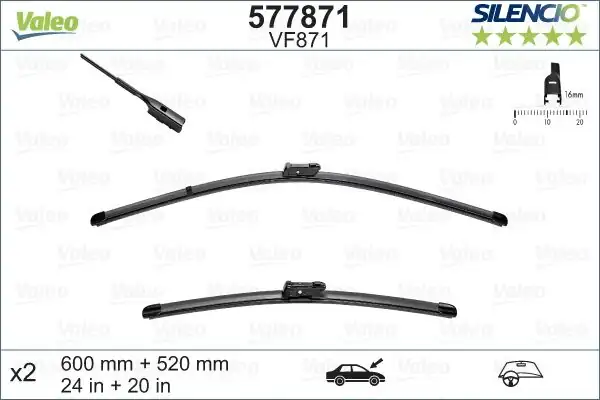 Valeo 577871 Silgi Süpürgesi Tk 60 52cm Audi Tt Roadster Coup Panamera