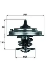 MAHLE TX3080D | Termostat 80°C VW Touareg Porsche Cayenne 3.2 V6