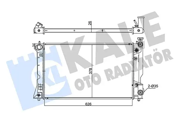 KALE 348145 | Toyota Avensis T25 2 0 2003 2008 Otomatik Su Radyatörü