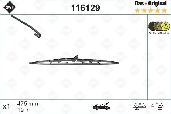 Valeo 116129 Swf X1 475 mm Jeep Cherokee 10 01 02 08 Opel Omega A 10 86 01 94 Vectra A 09 88 08