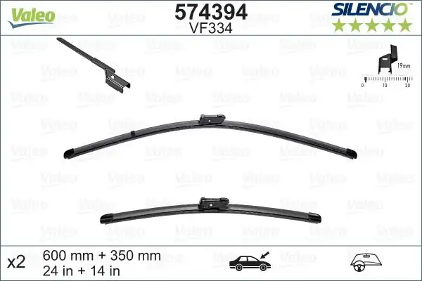 Valeo 574394 Silgi Süpürgesi 60 35cm Fiat 500 Renault Zoe