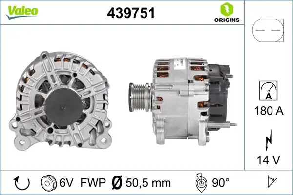 Valeo 439751 Alternatör VW T5 2 0 TDI 12v 180a Superb 08 15 Passat 07 11 Crafter 11 16