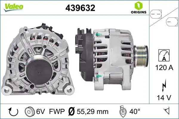 Valeo 439632 Alternatör Ford Fiesta VI 1 4tdci 1 6tdci Mazda 2 1 4 1 6 875161