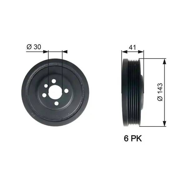Gates Tvd1001 Krank Kasnağı VW T5 Golf5 Caddy3 Passat Tiguan 1 9 2 0 TDI 03