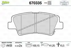 VALEO 670335 | Fren Balata Arka Hyundai Accent Blue/Elantra/i20/i30/i40/Tucson/Sonata