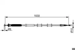 BOSCH 1987482581 | El Fren Teli Sağ 06-G.Punto-Evo-Mıto 1658mm