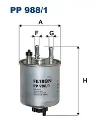 FILTRON PP988-1 | Mazot Filtresi 08-Kangoo-Laguna.III 1.5 DCI-2.0Dci