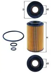MAHLE OX153-7D2 | Yağ Filtresi Mercedes Sprinter/Vito W204-W205 09>