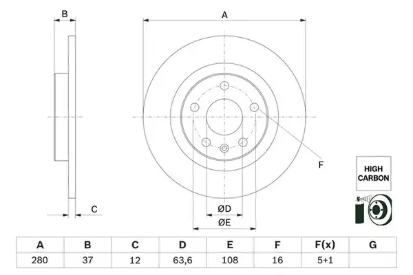Bosch 0986479f41 Fren Diski Arka Volvo Xc40 Bm 17 2 Adet
