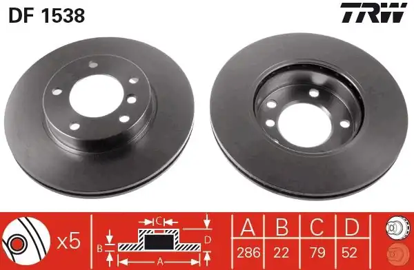 TRW DF1538 | Ön Fren Diski Bmw E36 E46 Z3 286mm Havalı 94 05 1 Adet
