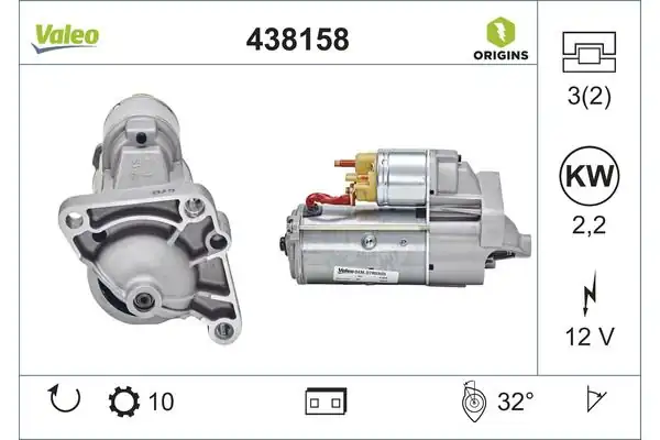 Valeo 438158 Marş Motoru 12v 10 Dış 2 0 KW Renault Master 2 5 dCi 00 Opel Movano 2 5cdti 00