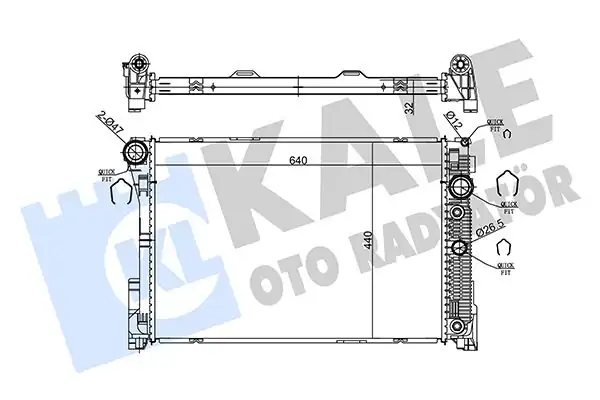 KALE 360180 | Radyatör Mercedes Benz C Seri W204 S204 C204 C Class 08 14 E Seri W212 S212 09 16