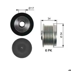 GATES OAP7135 | Alternatör Kasnağı 10-Astra.J-Insignia 2.0D *A20dth* 12-1-Seri (F20-F21) 3-Seri (F30-F80)