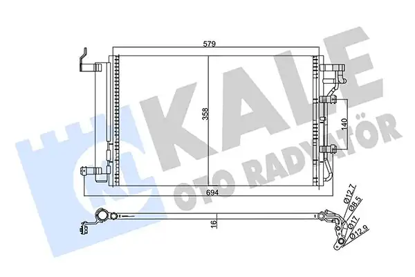 KALE 358245 | Kia Cerato 2004 2009 1 5 CRDI 1 6 Benzinli Klima Radyatörü