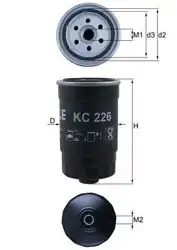 MAHLE KC226 | Mazot Filtresi 05-Santa Fe-Tucson-Sportage 2.0Crdi i30 Accent.Blue