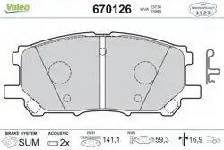 VALEO 670126 | Fren Balata Ön Lexus RX 300 03-