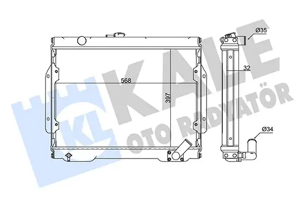 KALE 345985 | Radyatör Mitsubishi L200 2 5d 87 99 M T 32mm