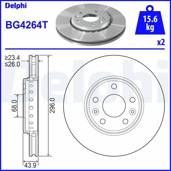 DELPHI BG4264T | Fren Diski Ön Laguna III Megane III Latitüde Scenic III 1 5 dCi 2 0 dCi 07