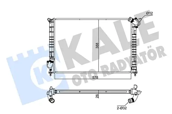 KALE 347265 | Radyatör Mini Cooper R52 R53 03 08