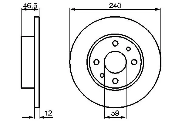 Bosch 0986478353 Fren Diski Ön Fiat 147 Albea Duna Elba Fiorino 1 1 1 7 76 12