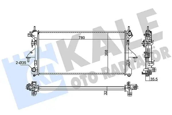 KALE 347470 | Radyatör Fiat Ducato 06 Peugeot Boxer Citroen Jumper 2 2 Hdi 2 3 Mjt Karsan Jest 780x368x26