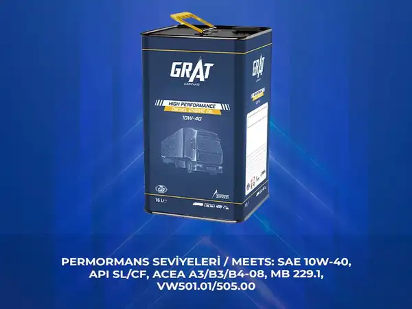 GRAT 610416 | Motor Yağı 16 Litre 10w 40 Api Ci 4 Sl Acea E7 16 E4 16 Volvo Vds 3 Renault Rld 2 Man M3277