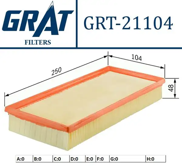 GRAT 21104 | Hava Filtresi Mitsubishi Colt 1 3 1 5 04 Smart Forfour 1 1 1 5 04 06