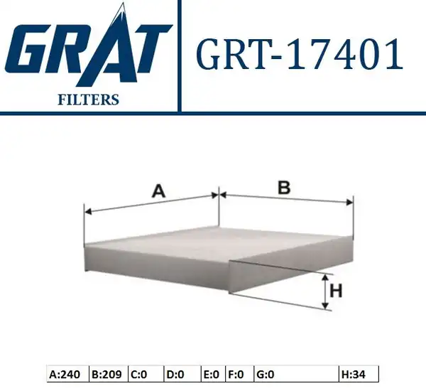GRAT 17401 | Kabin Filtresi Ford Focus C-Max 03 Mondeo 07 14 Kuga 08 12