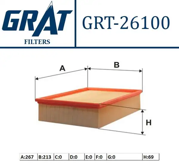 GRAT 26100 | Hava Filtresi Audi A4 1 8 1 9 TDI 2 0 TDI FSI VW Passat 1 8 1 8t 1 9 TDI 2 0 TDI 02