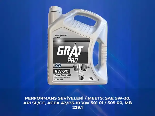 GRAT 605307 | Motor Yağı 7 Litre 5w30 Tam Sentetik Api Sl Cf 3 Adet