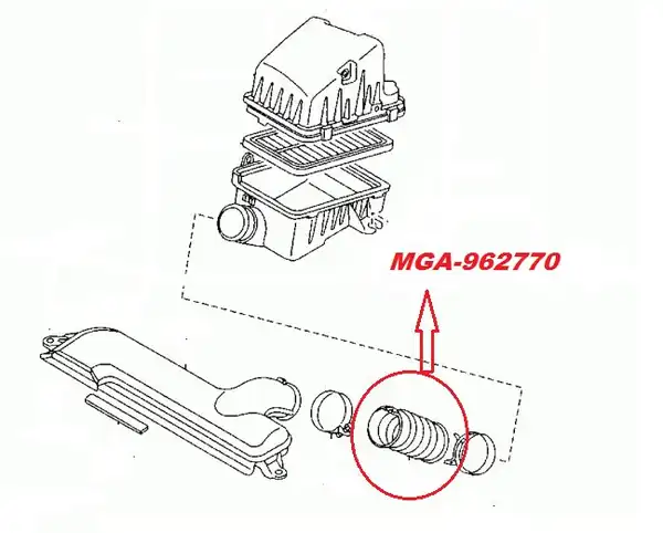 MGA 962770 | Hortum Hava Filtre Giriş Mazda 626 98 02 Düz Tip