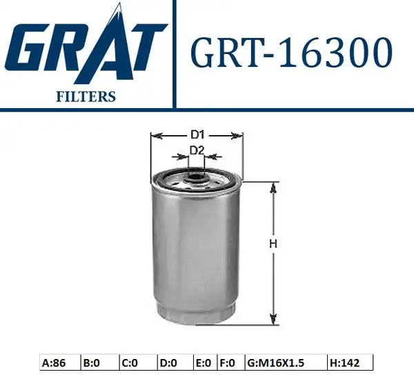 GRAT 16300 | Yakıt Filtresi Hyundai Accent 1 5 Crd Era Getz Tuscon Kia Ceed Sorento Bongo 2 5 D Musluksuz